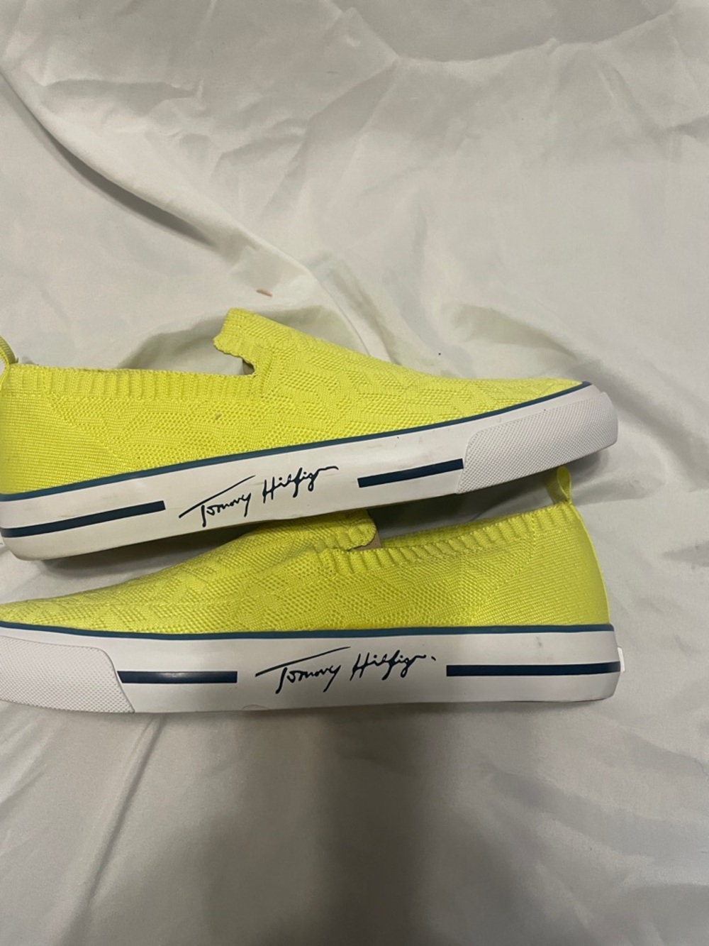 Tommy Hilfiger Women’s Slip-On Knit Sneakers in Neon Yellow